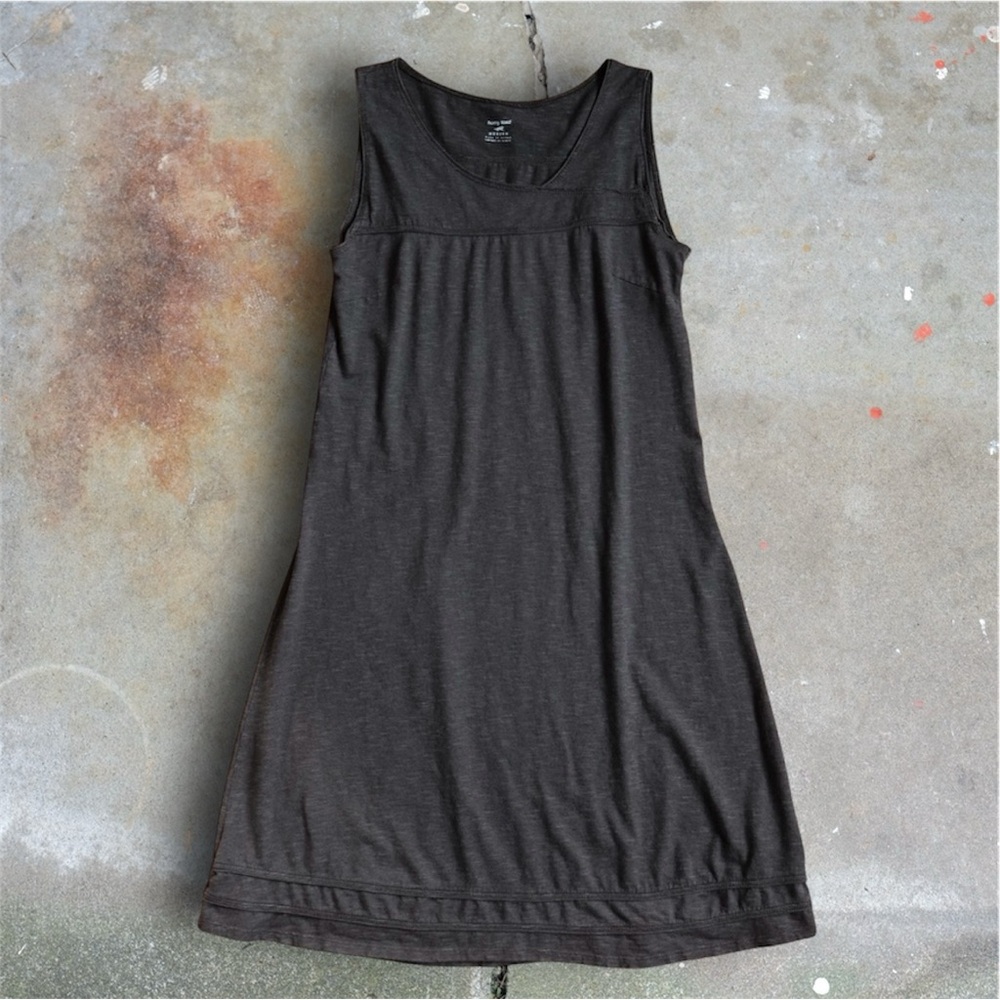 Horny Toad Heathered Black Sleeveless Tank Dress, Size M Tencel Organic Cotton